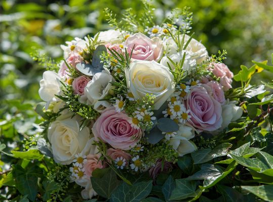 Close up of wedding bouquet