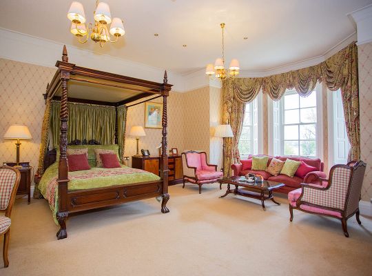 Inside a feature room at Judges Hotel.